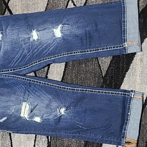 ROCK REVIVAL BORIS EASY-FIT CROP METALLIC EMBROIDERED RHINESTONES DENIM … - Picture 11 of 16